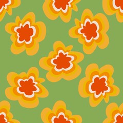Yellow flower seamless pattern