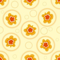 Yellow flower seamless pattern
