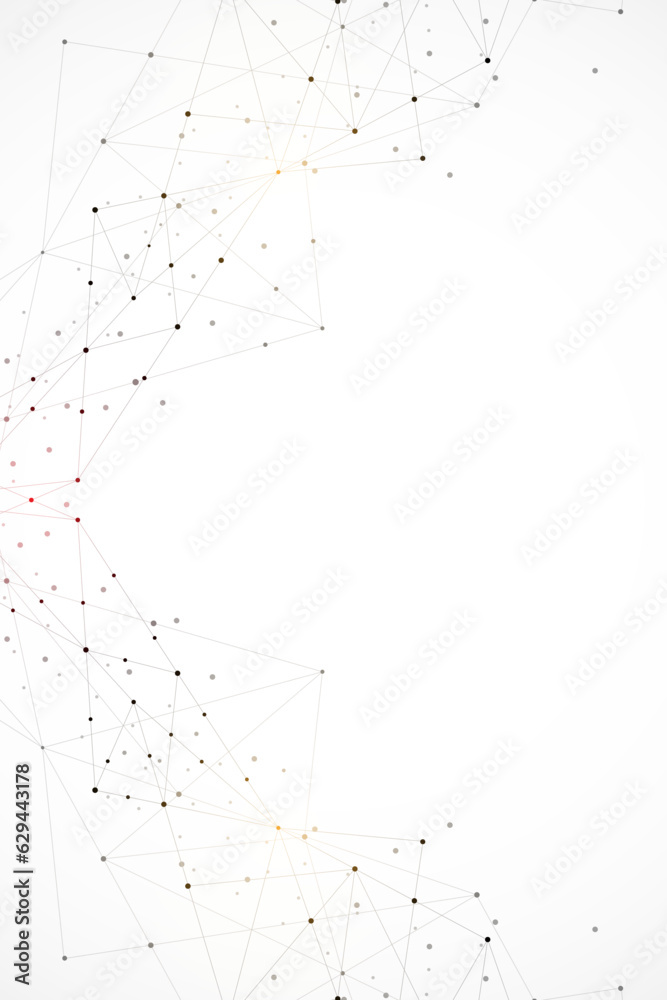 Poster vector illustration of minimalistic design with connecting the dots and lines. abstract geometric ba