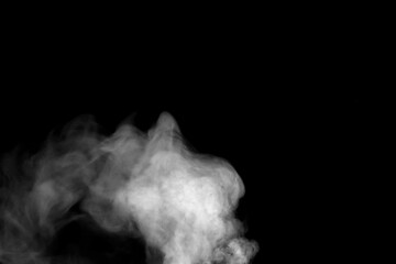 A collection of white smoke stock images on a black background.

