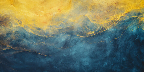 Naklejka premium yellow blue chalkboard background with marbled texture