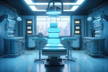 Operation room in hospital concept. Generative AI