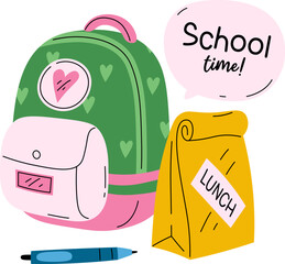 Backpack School Composition