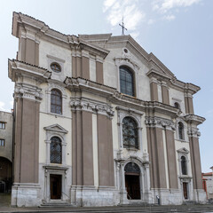 Fototapeta na wymiar s. Maria Maggiore church facade, Trieste, Friuli, Italy