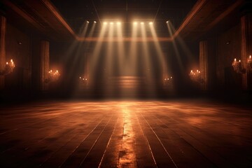 stage lights illuminating empty ballet stage