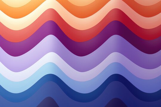 Latin waves, National Hispanic Heritage Month september  october, banner of unfocused waves. Abstract background pattern with wavy stripes in purple, blue and orange colors. Created with generative ai