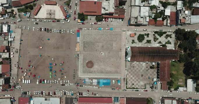 Church in Indigenous town Chamula, Chiapas, Mexico. Top down view