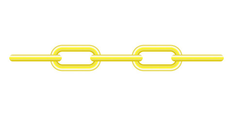 Fototapeta premium Gold plated seamless metal chain with golden links. Realistic gold chains on a white background. Vector illustration. Eps 10.