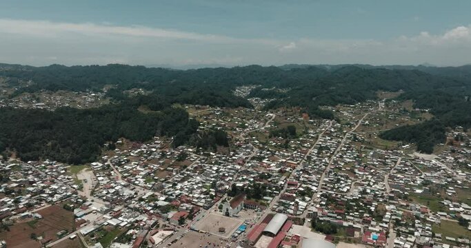 Wide Aerial view of Chamula, Chiapas, Mexico