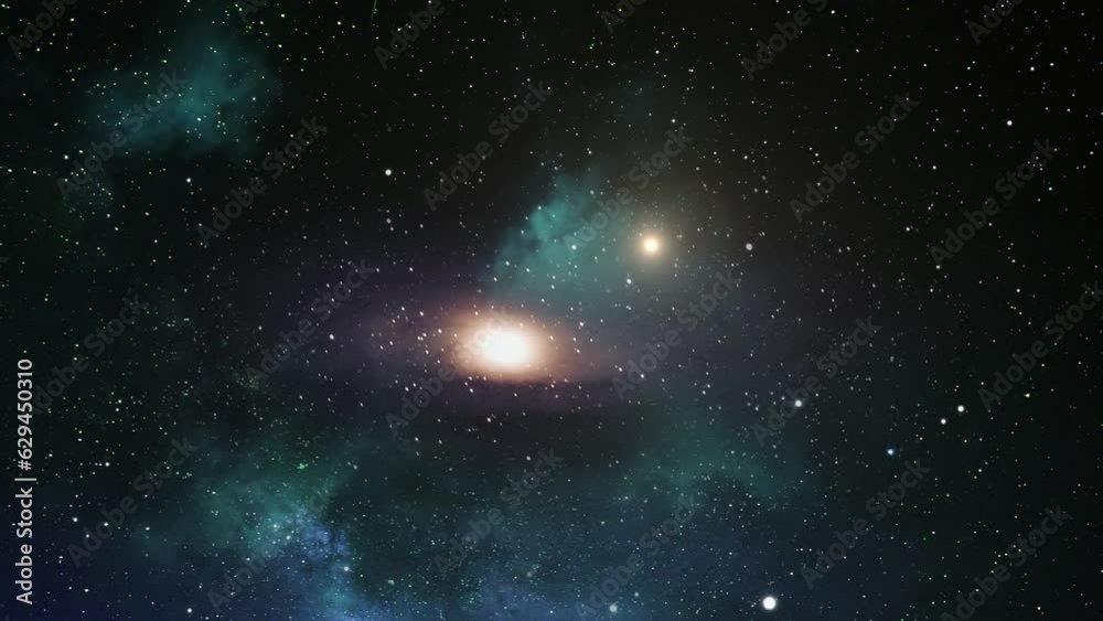 Wall mural journey through the endless space through of galaxy