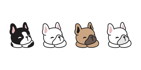 dog vector french bulldog sleeping icon puppy pet doodle cartoon character illustration symbol tattoo stamp design isolated