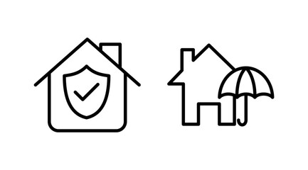 Fototapeta premium Home insurance icon vector. home shield protect logo