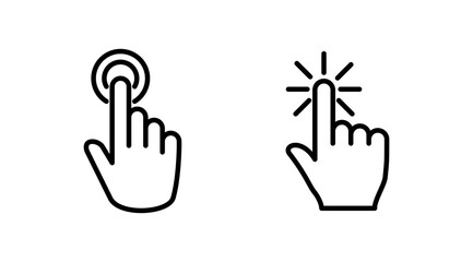 hand click icon vector. clicking finger icon. pointer icon