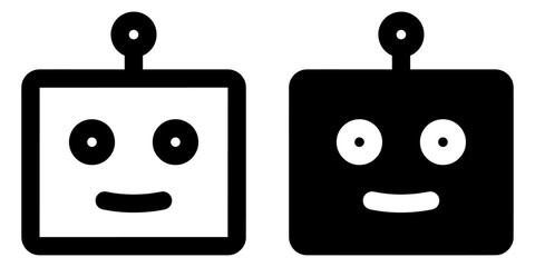 ofvs409 OutlineFilledVectorSign ofvs - robot vector icon . robot face . artificial intelligence assistance . isolated transparent . black outline and filled version . AI 10 / EPS 10 / PNG . g11749