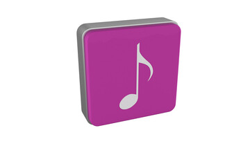 Digital png illustration of cube with musical note symbol on transparent background