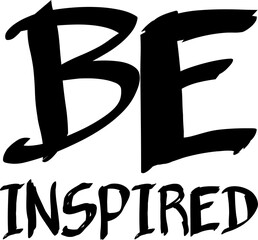 Digital png illustration of be inspired text on transparent background