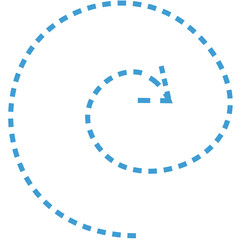 Digital png illustration of blue spiral arrow on transparent background
