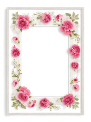 Fototapeta na wymiar Free flower Border frame with watercolor Flower
