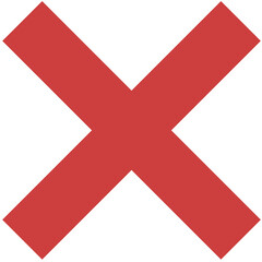 Digital png illustration of red cross on transparent background