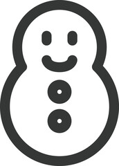 線画のシンプルビジネス単品アイコン　雪だるま