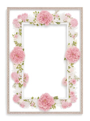 Free flower Border frame with watercolor Flower
