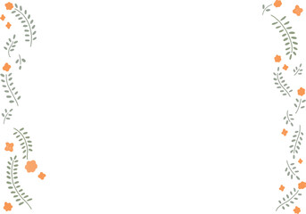 オレンジの花とグリーンのフレーム