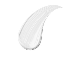 Coconut Juicy Lip Balm cosmetic swipe smear smudge isolated on transparent background. coconut color brush stroke close up. Makeup cream texture background