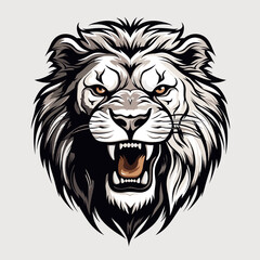 Roaring lion head mascot vector
