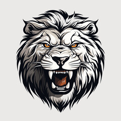 Roaring lion head mascot vector