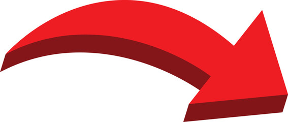 3D red arrow symbol. Arrow in 3d red arrow icons for app, web digital illustration design. Vector illustration