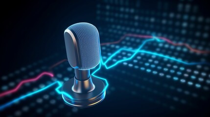 Futuristic background embodying the synergy of natural language processing and voice tech background. Generative Ai