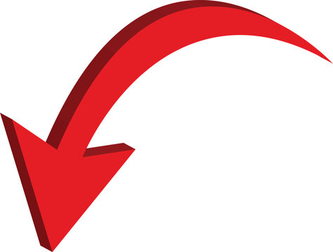 3D red arrow symbol. Arrow in 3d red arrow icons for app, web digital illustration design. Vector illustration