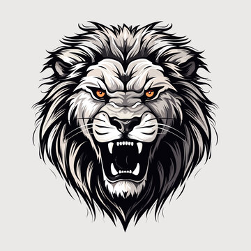 Roaring lion head mascot vector