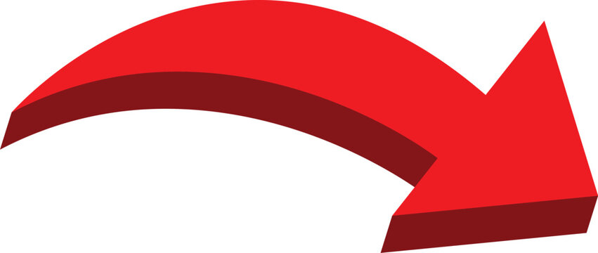 3D red arrow symbol. Arrow in 3d red arrow icons for app, web digital illustration design. Vector illustration