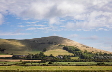 Fototapeta premium View of Mount Caburn from the Ouse valley way out of Lewes in east Sussex south east England UK
