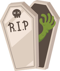 illustration halloween coffin icon vector