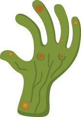 illustration halloween hand with hole vector