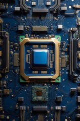 Fototapeta premium printed circuit board, CPU, pcb board, electricity, computer 