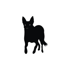 Dog Silhouette Smooth Vector Illustration.