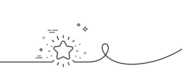 Twinkle star line icon. Continuous one line with curl. Best ranking sign. Favorite symbol. Twinkle star single outline ribbon. Loop curve pattern. Vector