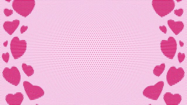 Pink heart and dot moving for a background.