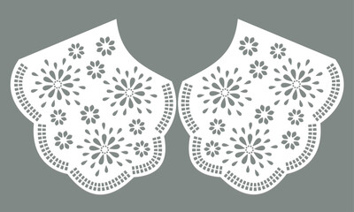 white cotton collar lace design vector.
