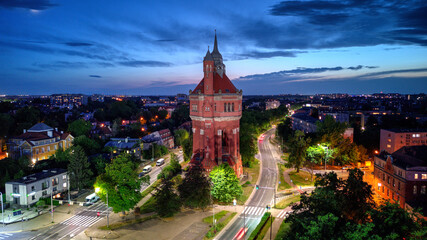 Fototapeta na wymiar Borek water tower in Wroclaw