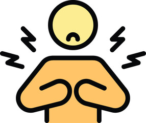 Kid problem icon outline vector. School violence. Child abuse color flat