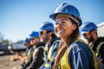 Builder team working at the construction site, labor day, and workers' importance