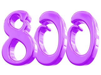 800 Purple Number 3d