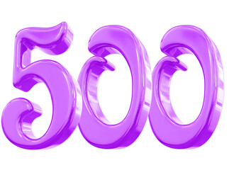 500 Purple Number 3d