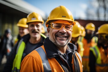 Builder team working at the construction site, labor day, and workers' importance team construction worker