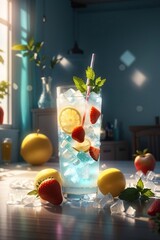 Obraz na płótnie Canvas cocktail with fruits
