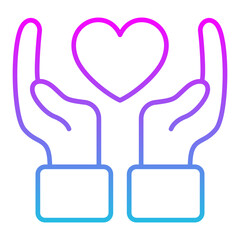 Obraz premium Hand With Heart Icon